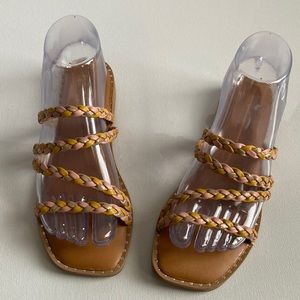 Nicole Miller New York Braided Strappy Sandals Size 6.5
